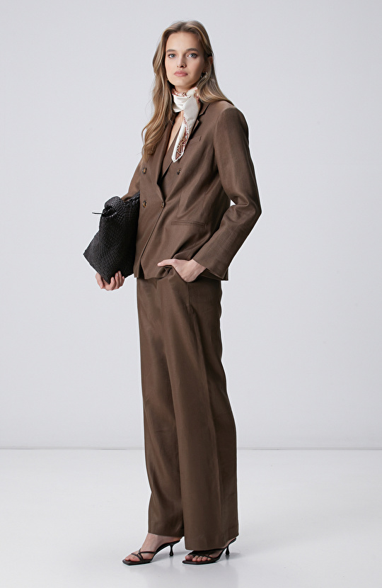 Vizon Kruvaze Kapama Keten Ceket