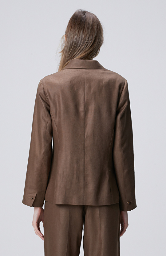 Vizon Kruvaze Kapama Keten Ceket