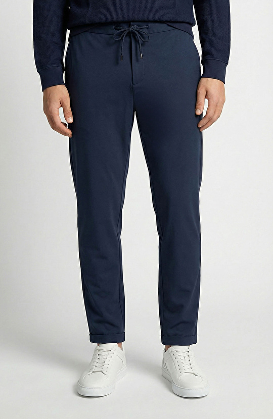 Lacivert Diyagonal Desenli Eşofman Altı