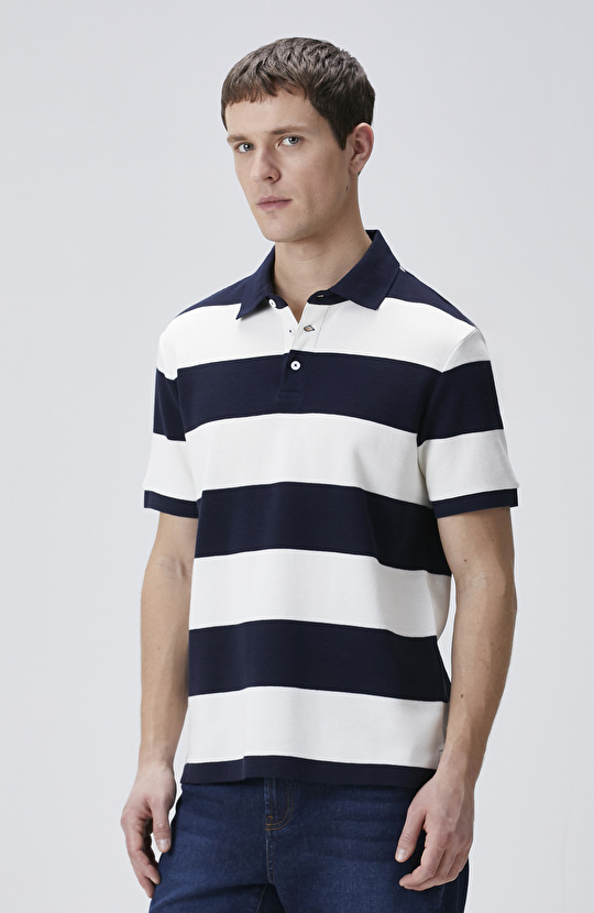 Navy Blue-White T-shirt