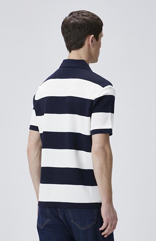 Navy Blue-White T-shirt