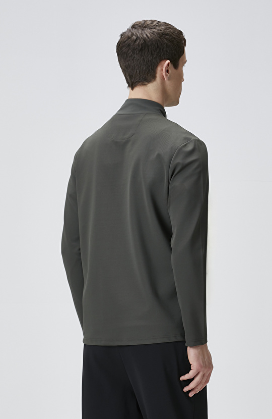 N-Tech Haki Göğüs Cep Detaylı Sweatshirt