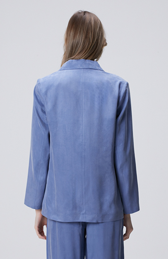 Blue Cupro Blazer Jacket