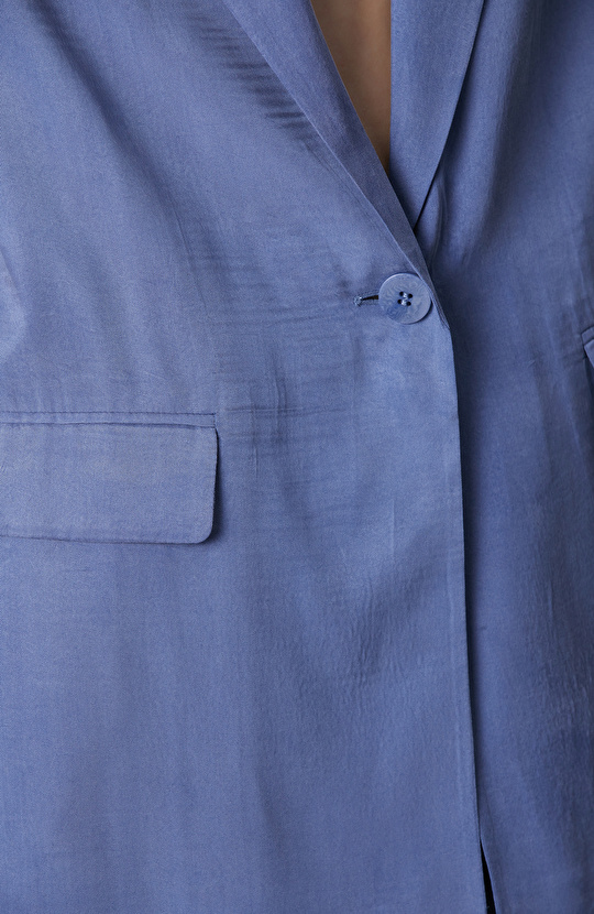 Blue Cupro Blazer Jacket