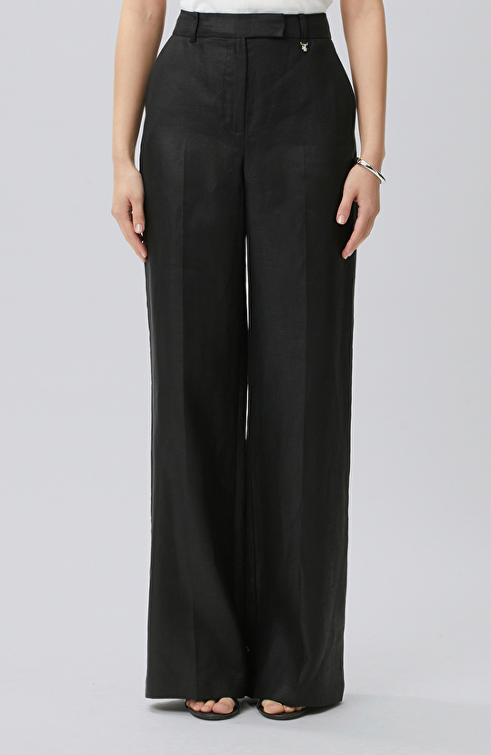 Siyah Keten Pantolon