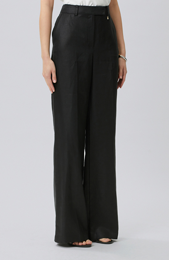 Siyah Keten Pantolon