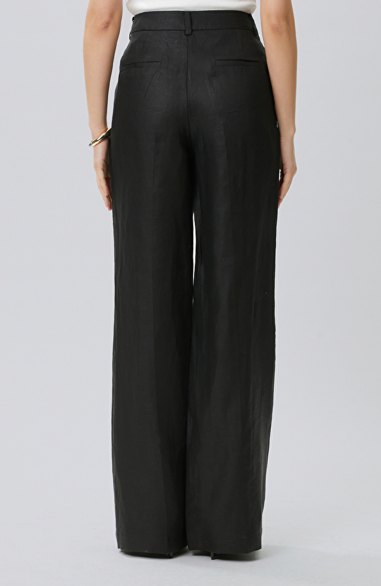 Siyah Keten Pantolon