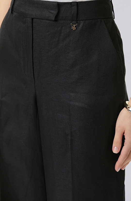 Siyah Keten Pantolon