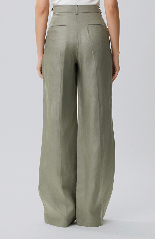 Açık Haki Keten Pantolon