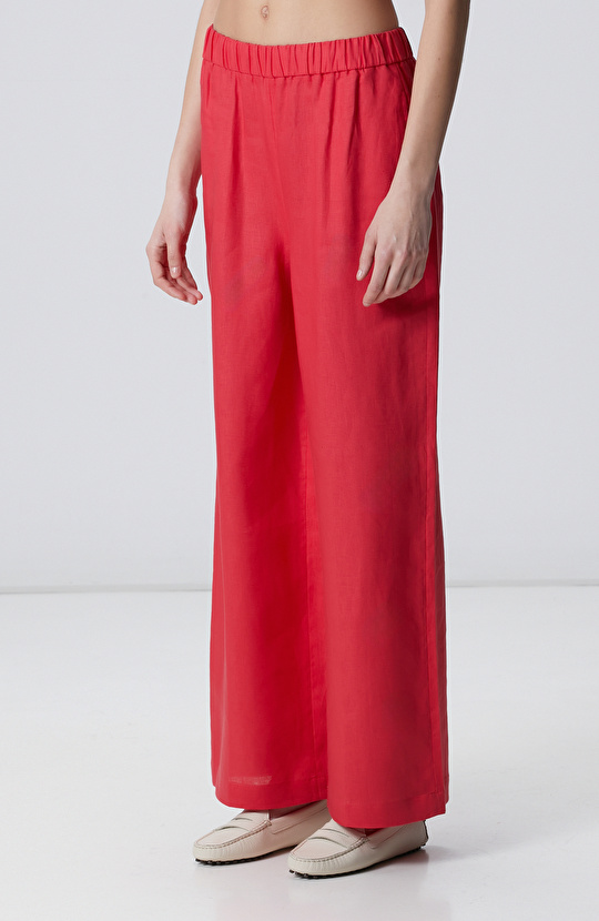 Nar Çiçeği Keten Karışımlı Pantolon