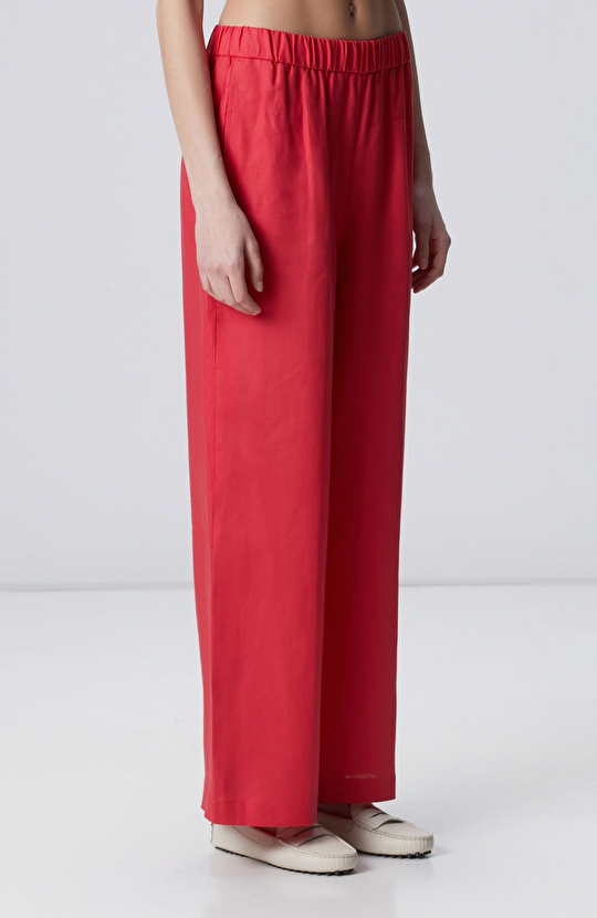 Nar Çiçeği Keten Karışımlı Pantolon