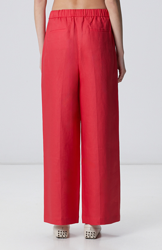 Nar Çiçeği Keten Karışımlı Pantolon