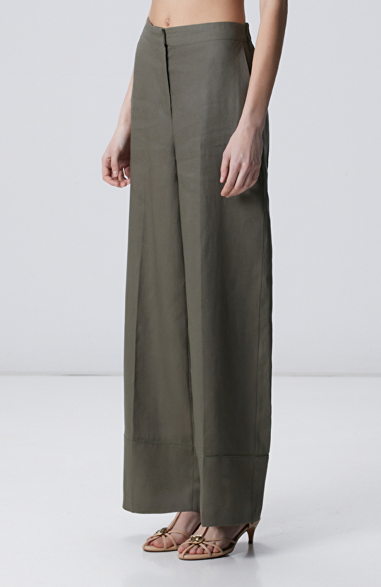 Haki Keten Pantolon