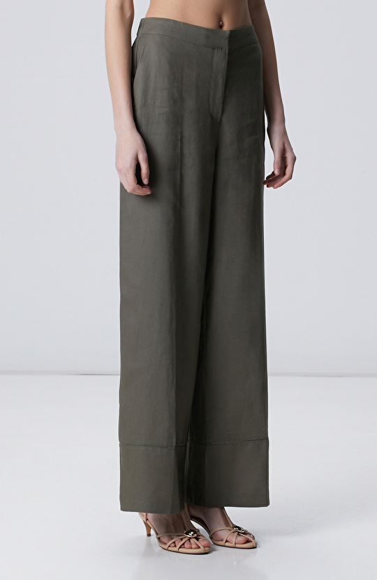 Haki Keten Pantolon