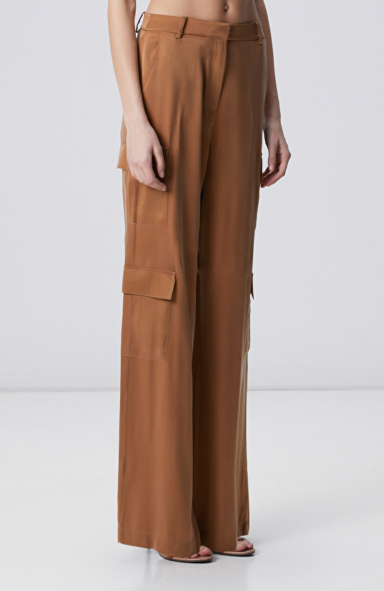 Camel Kargo Cepli Cupro Pantolon