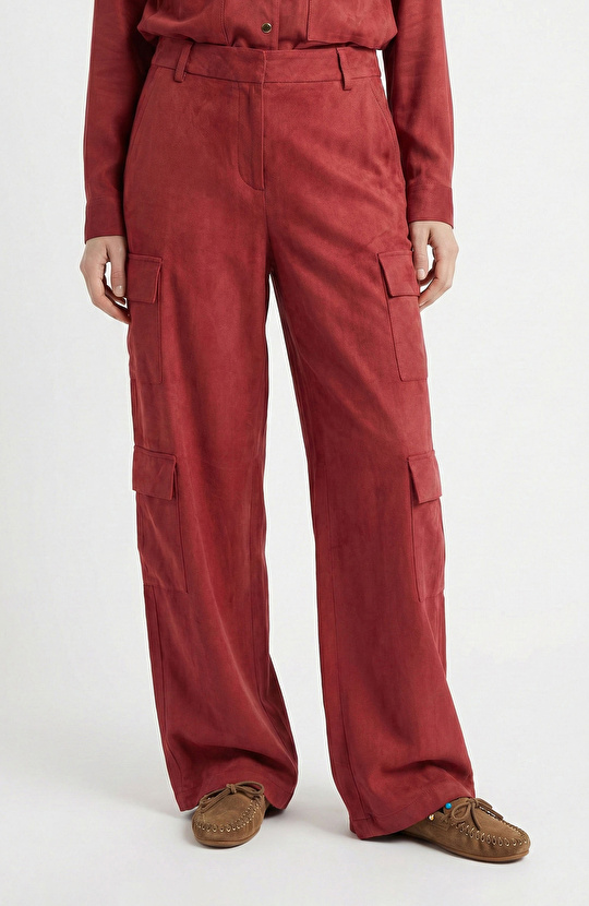 Vişne Cupro Pantolon