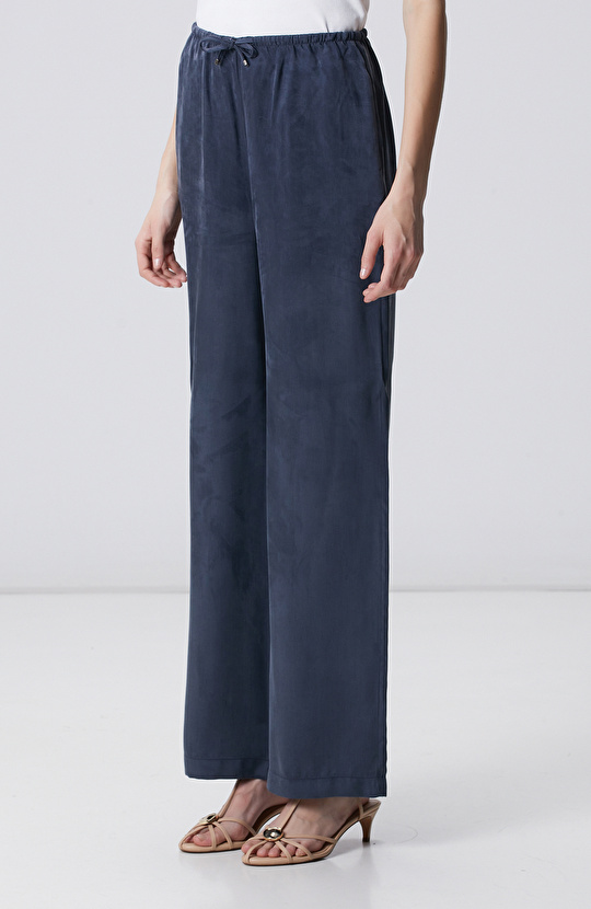 Navy Blue Cupro Pants