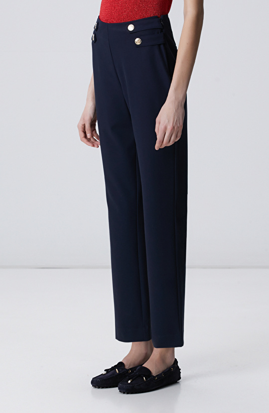 Lacivert Aksesuarlı Pantolon