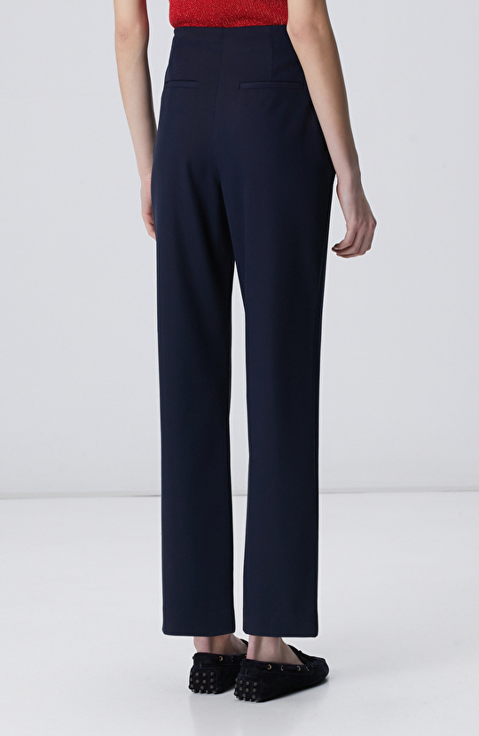 Lacivert Aksesuarlı Pantolon