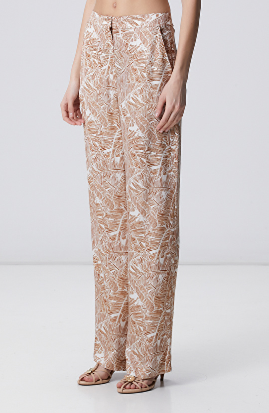 Tarçın Yaprak Desenli Pantolon