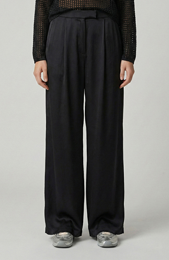 Siyah Cupro Pantolon