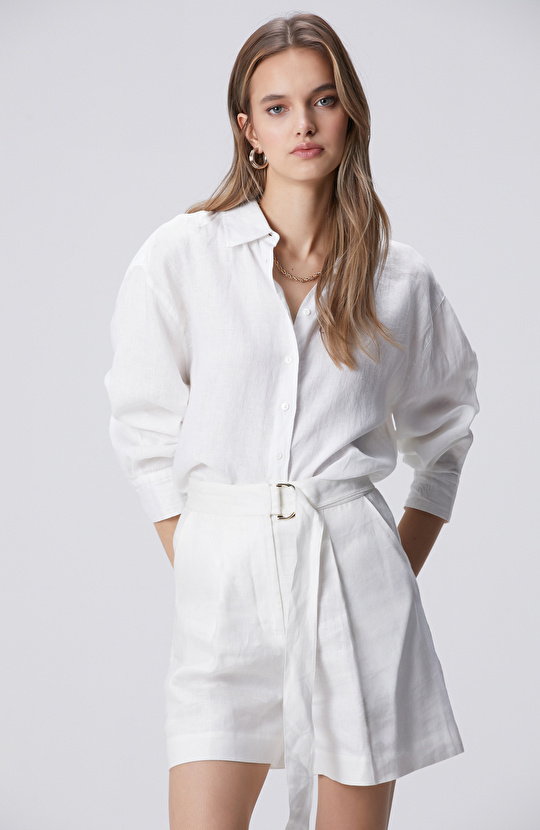 Beyaz Keten Gömlek