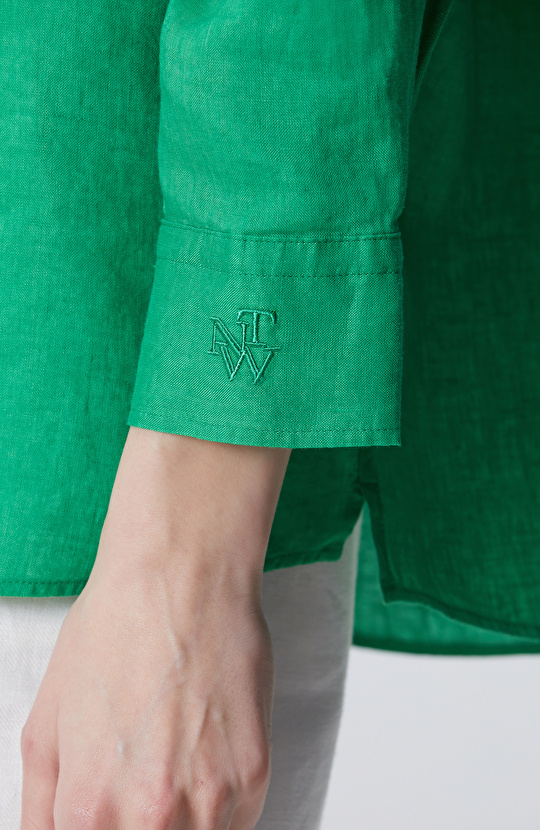 Yeşil Keten Gömlek