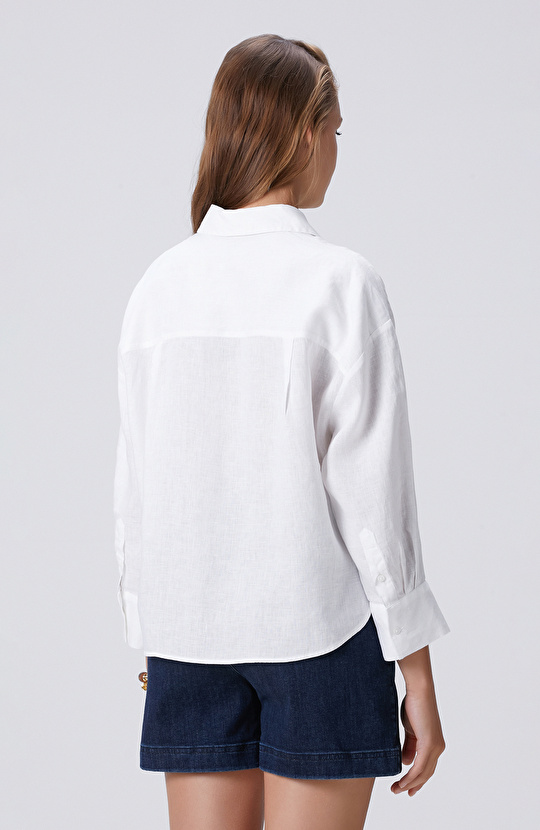 Beyaz Keten Gömlek