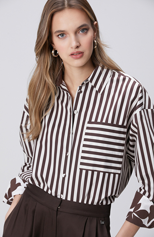 Kahverengi Çizgili Gömlek