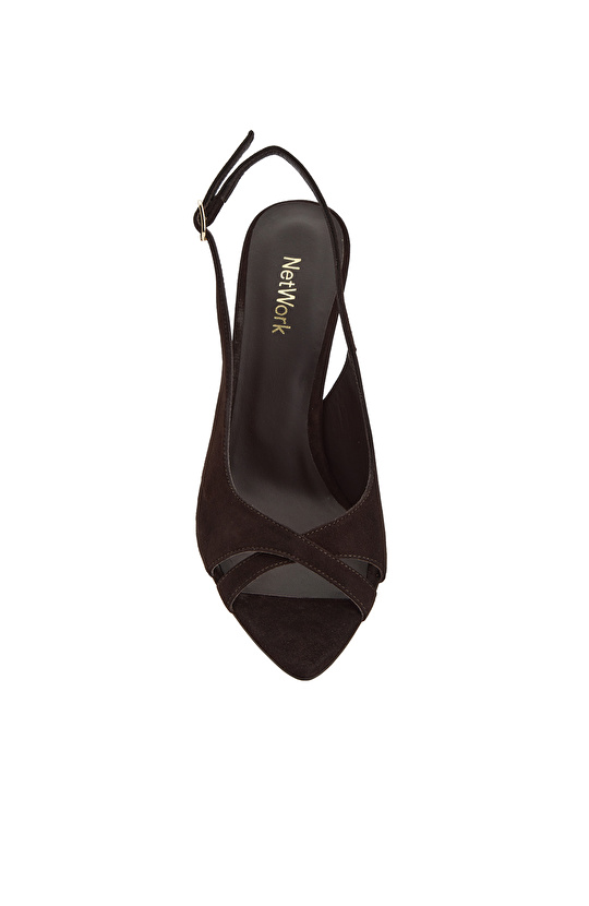 Acı Kahverengi Toka Detaylı Süet Topuklu Ayakkabı