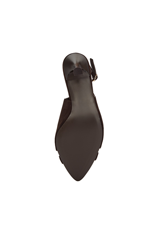 Acı Kahverengi Toka Detaylı Süet Topuklu Ayakkabı