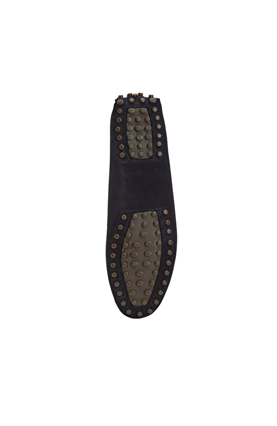 Lacivert Kadın Süet Loafer