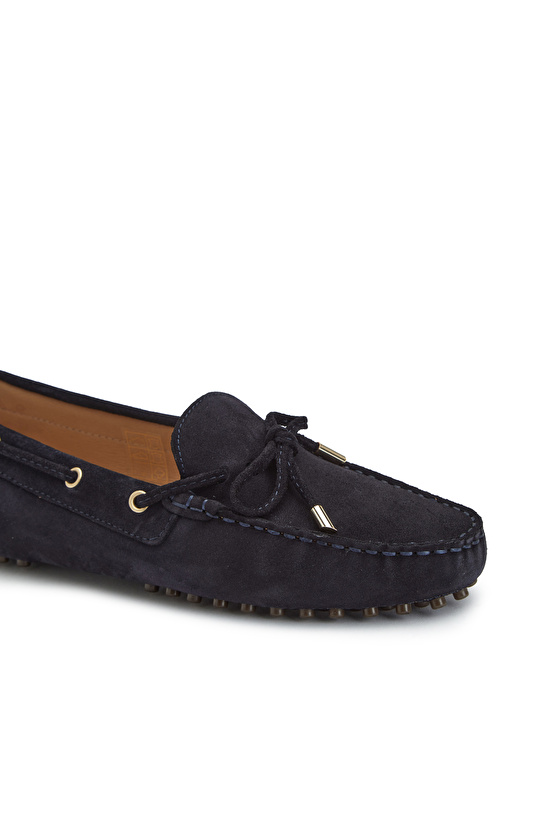 Lacivert Kadın Süet Loafer
