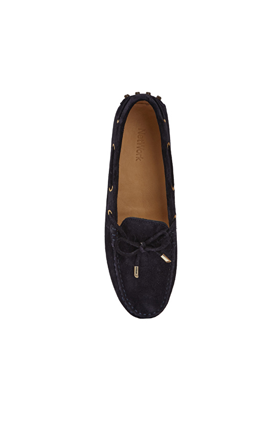 Lacivert Günlük Rahat Kadın Deri Loafer