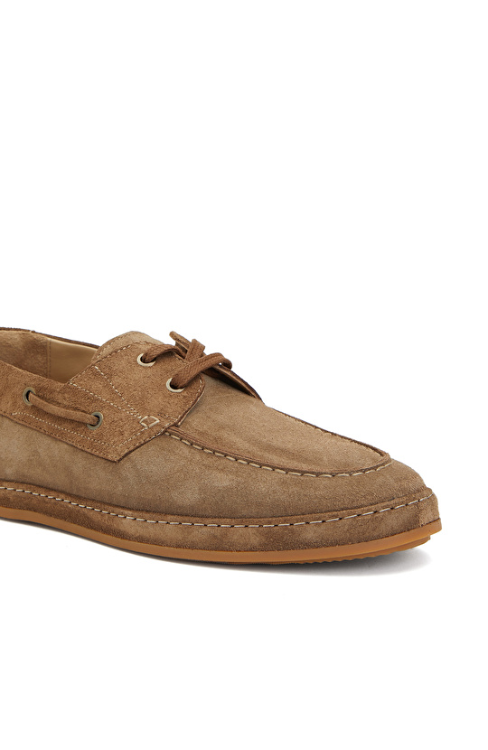 Tütün Saraç Detaylı Erkek Süet Loafer