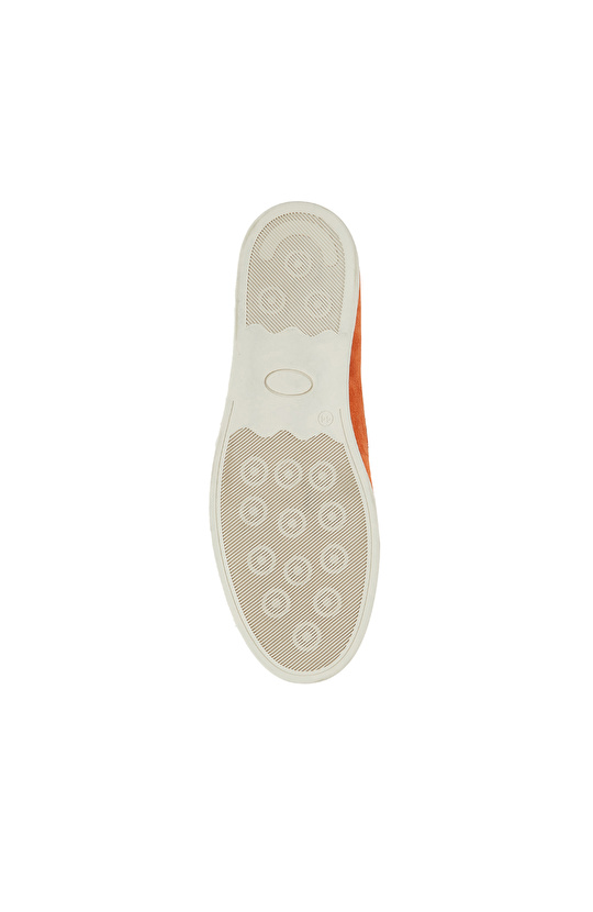 Turuncu Saraç Detaylı Erkek Deri Loafer