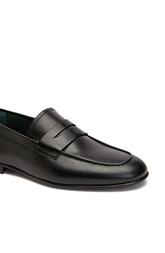 Siyah Erkek Deri Klasik Loafer
