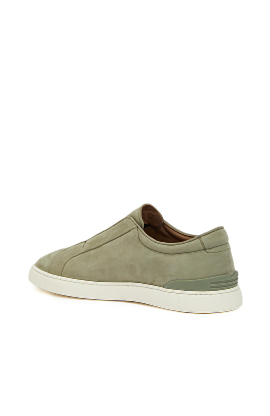 Açık Haki Erkek Deri Sneaker