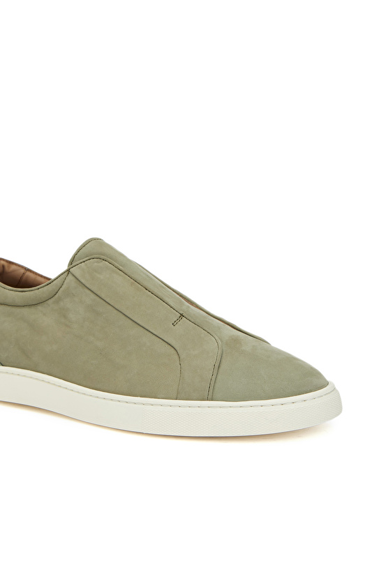 Açık Haki Erkek Deri Sneaker