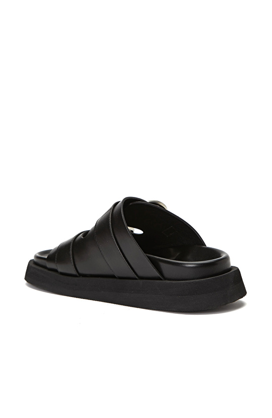 Siyah Günlük Rahat Deri Terlik