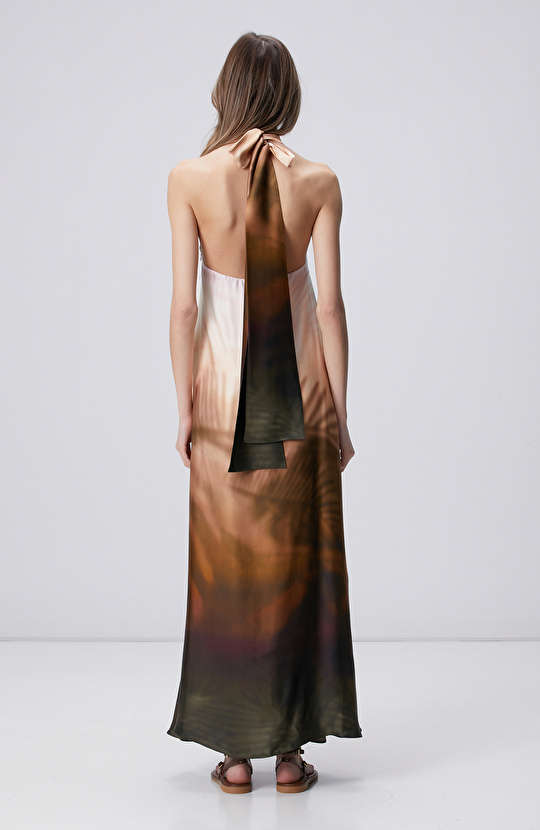Limited Bronze Patterned Evening Dress