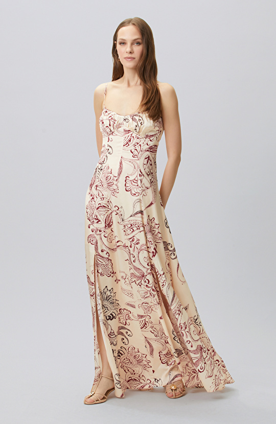 Cherry Strap Evening Dress