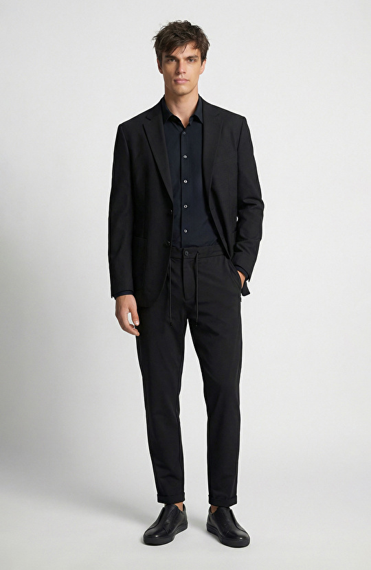 N-Tech Siyah Gofreli Ceket