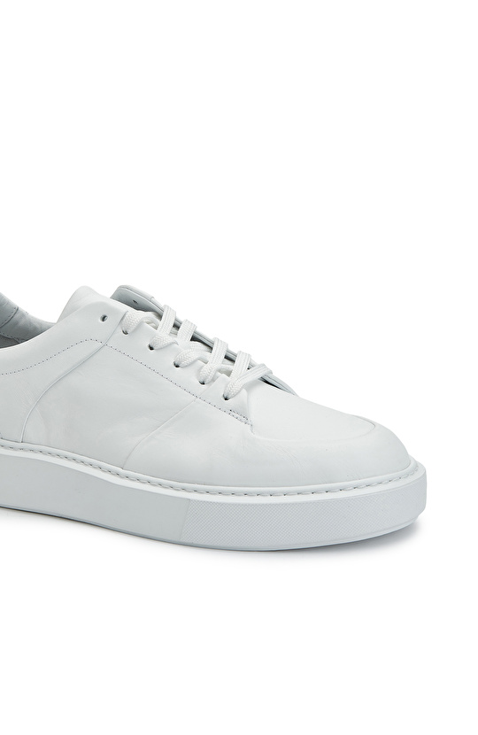 Beyaz Erkek Deri Sneaker