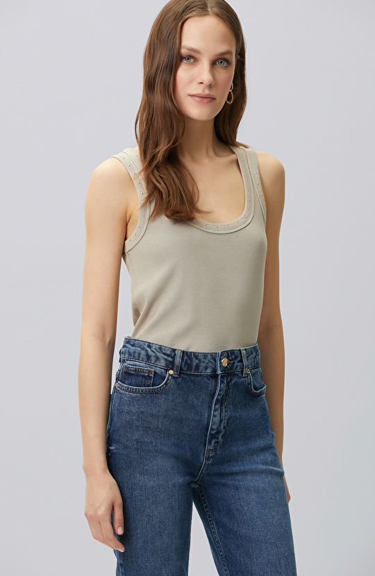 Mink Stone Printed Ribli T-shirt