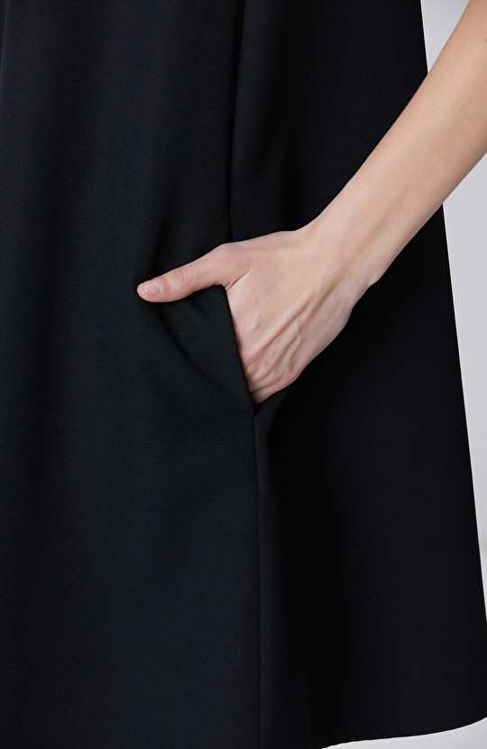 Siyah A Form Mini Elbise