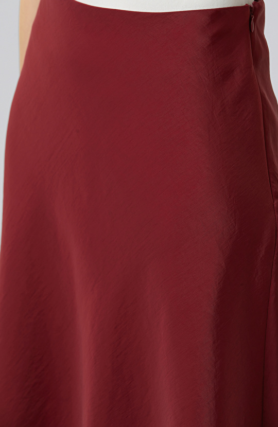 Cherry Below the Knee Length Shiny Fabric Skirt