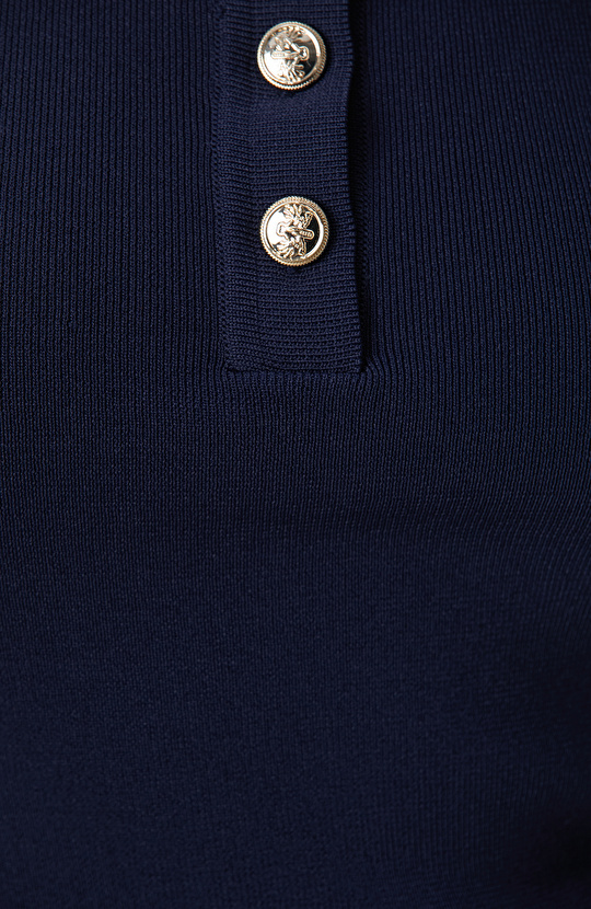 Navy Blue Contrast Striped Sweater