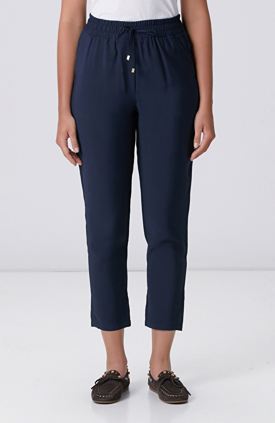 Lacivert Diyagonal Basic Jogger Pantolon