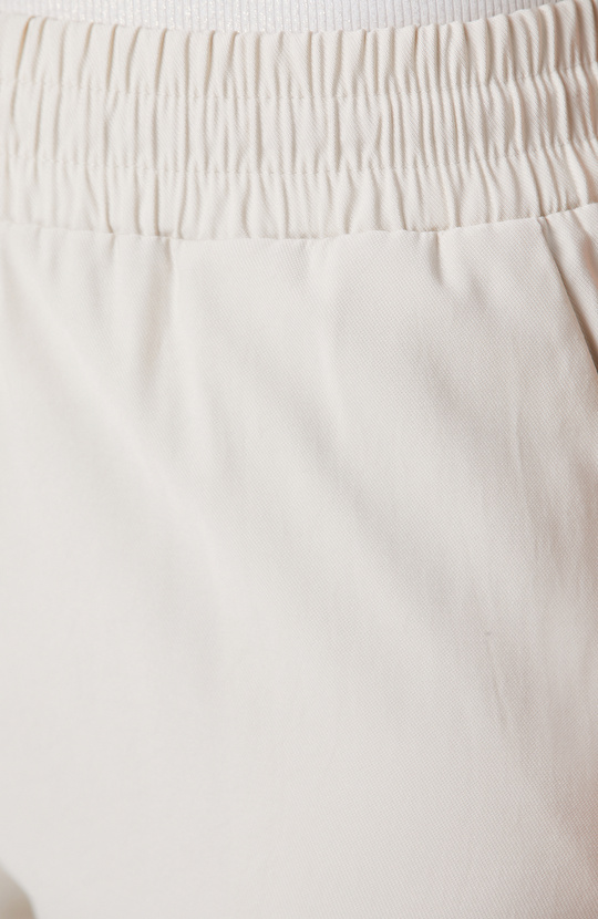 Bej Diyagonal Basic Jogger Pantolon